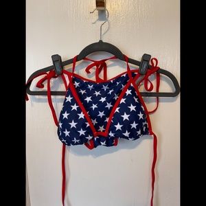 NWOT America Rouched Bottom String Bikini